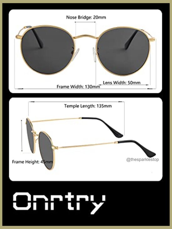 Metal Frame Polarized Sunglasses 2 Pack Small Round Retro Style main image 4